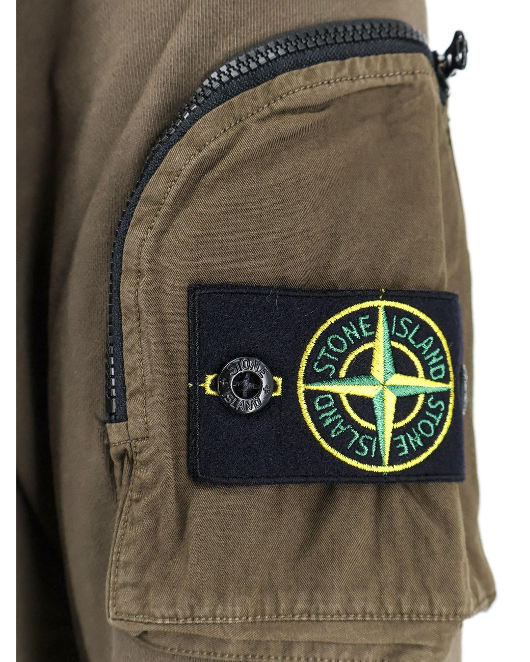 Stone Island Gray Compass Patch Crewneck Sweatshirt for men