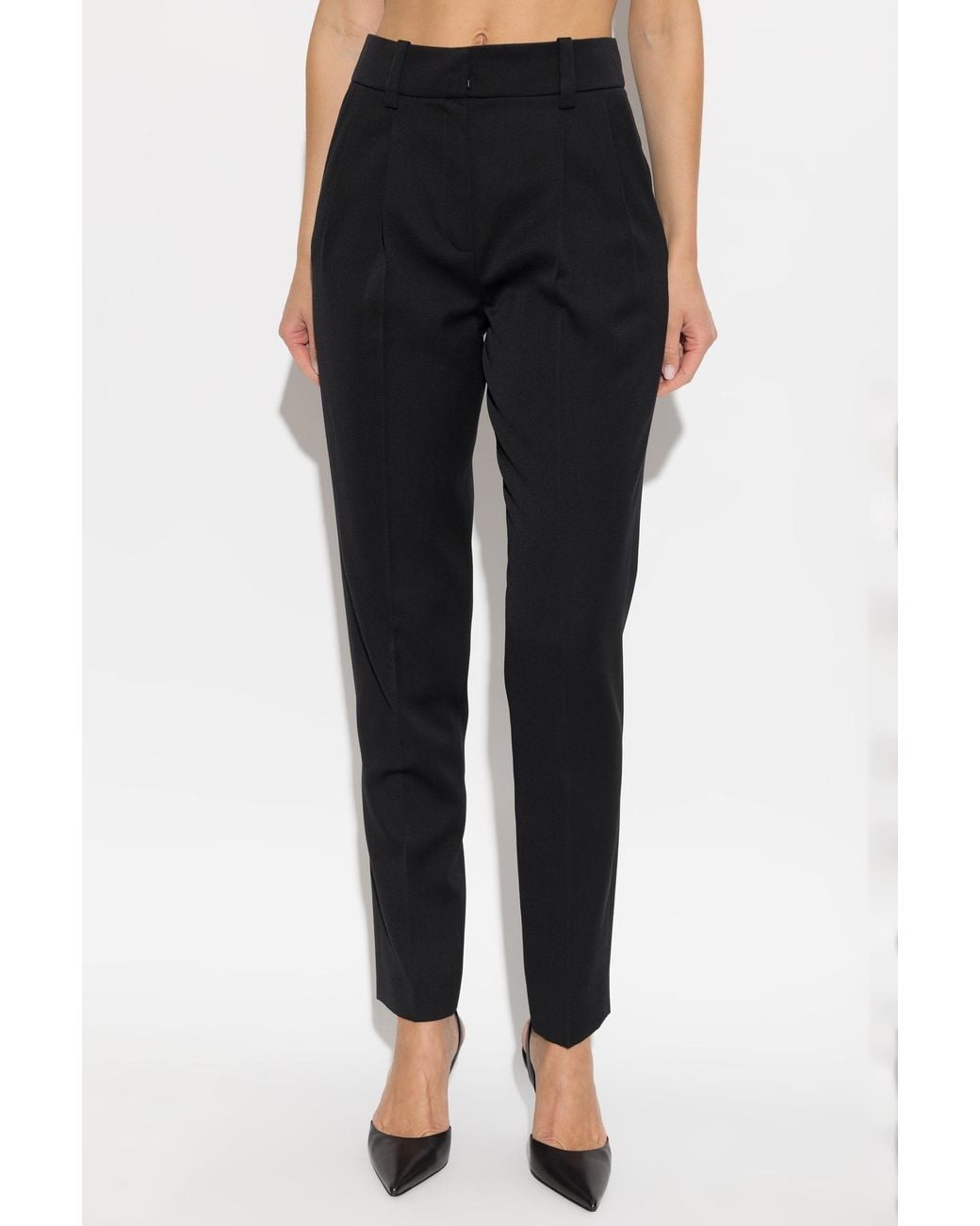 Balmain Black Pleated Tailored Pants