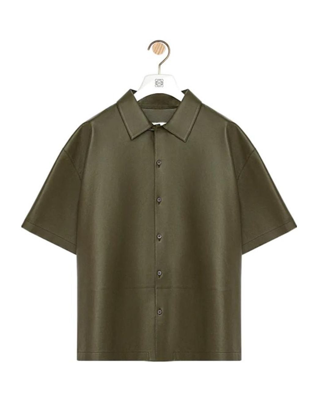 Loewe Green Anagram Logo Debossed Shirt for men