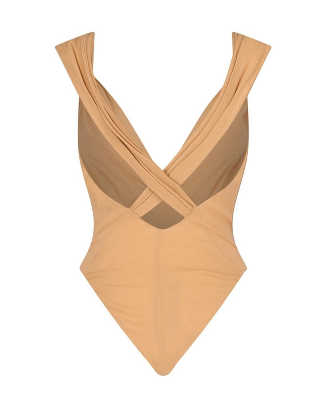 Saint Laurent White Cross-Back Sleeveless Bodysuit