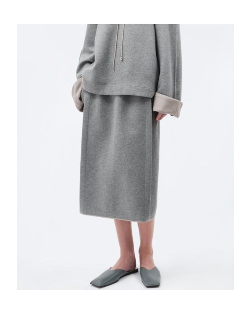 Carven Gray Pull-On Skirt