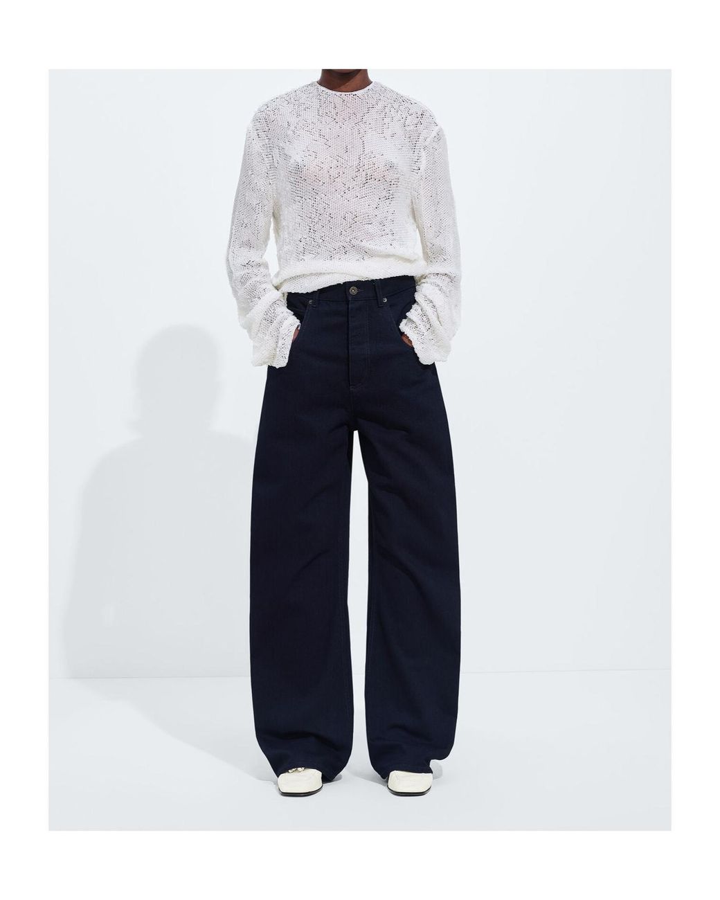 Bottega Veneta Blue Wide Leg Jeans