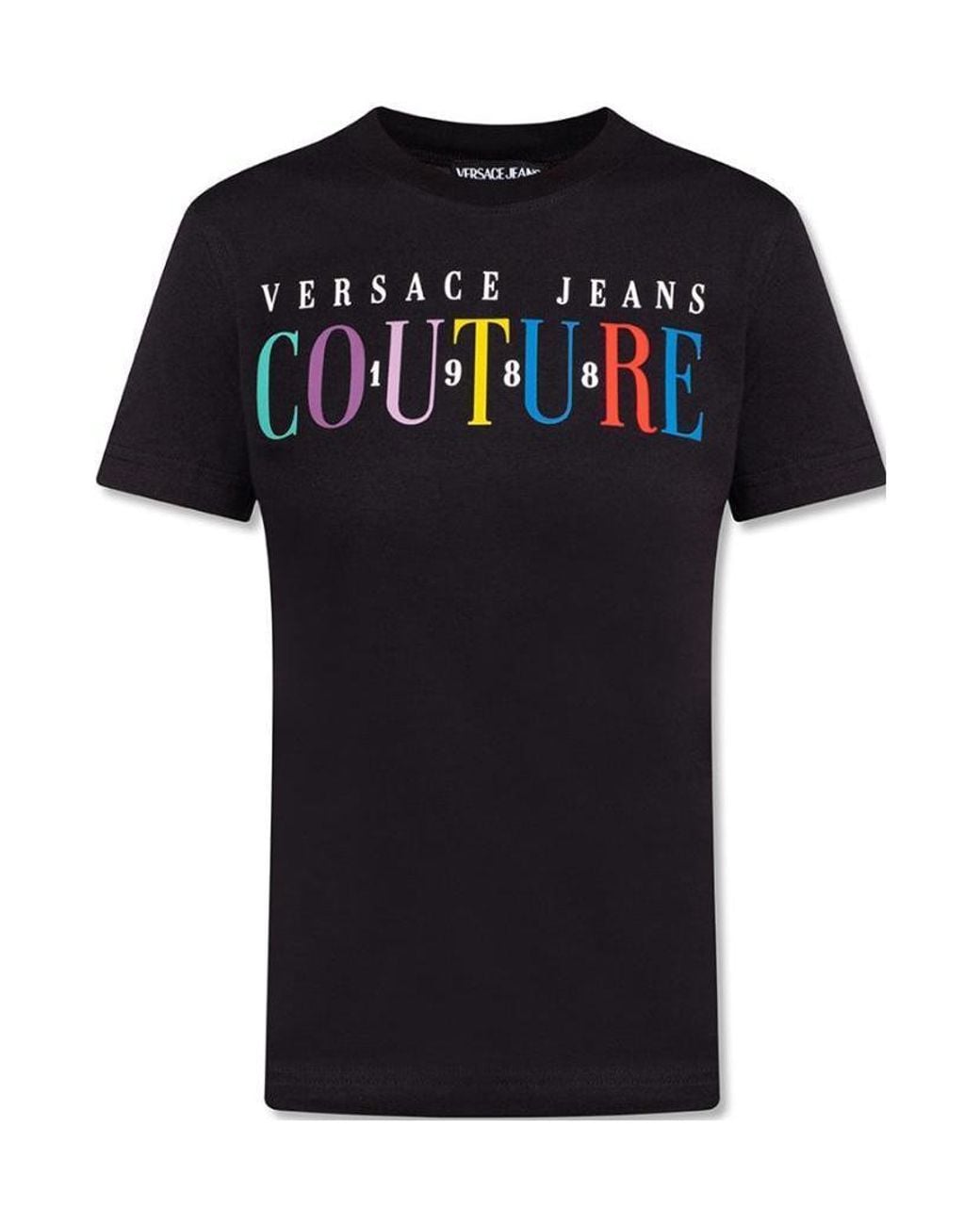 Versace Jeans Black Logo-Print T-Shirt