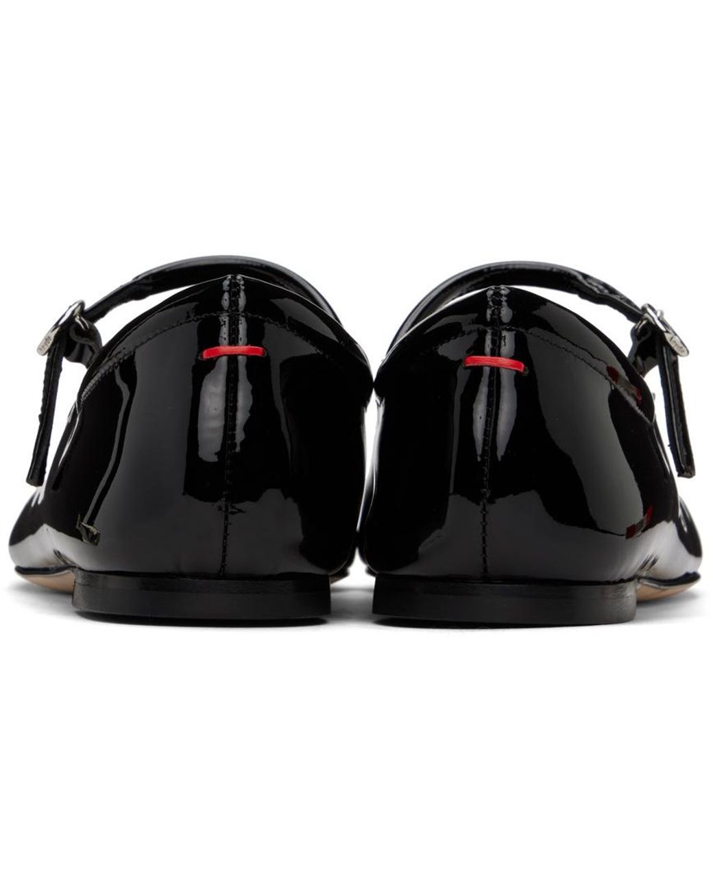 Aeyde Black Square Head Ballet Shoes