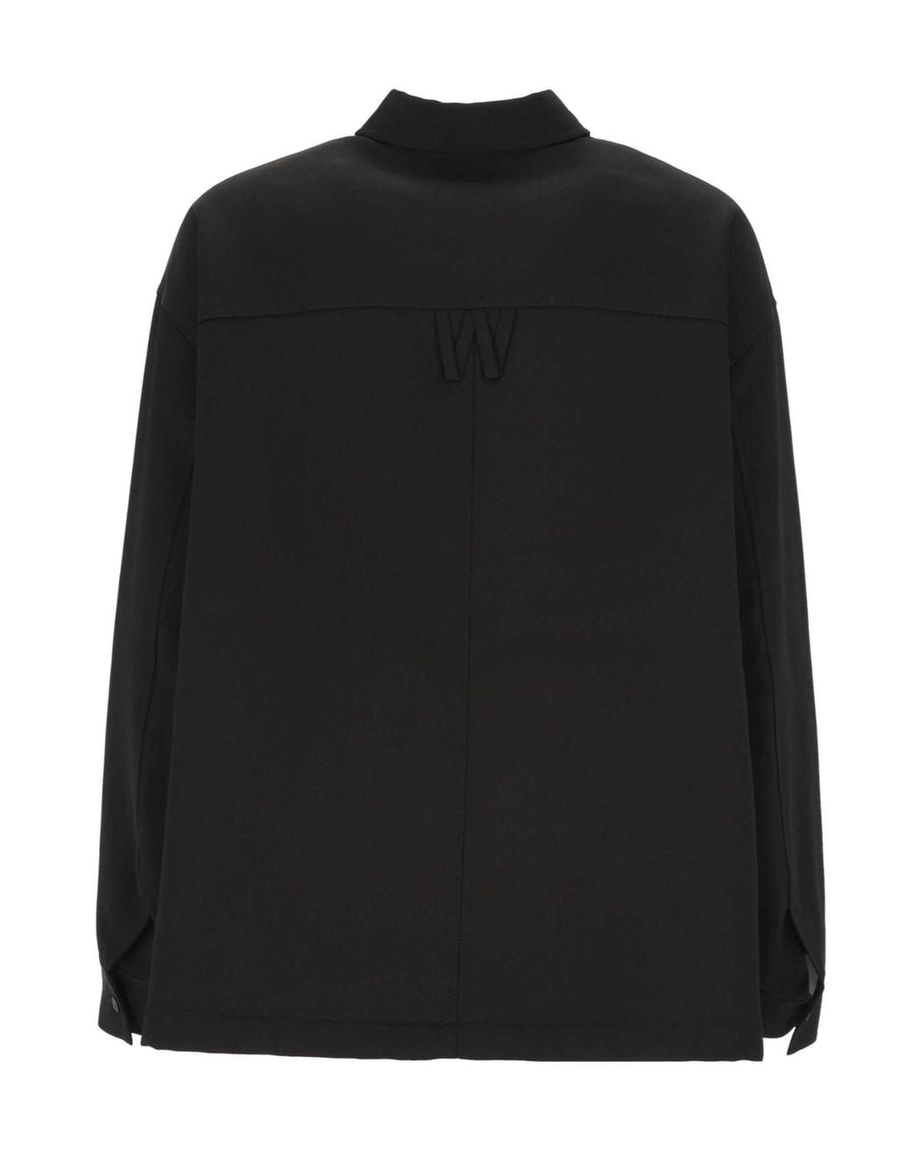 Willy Chavarria Black Long-Sleeve Shirt Jacket for men