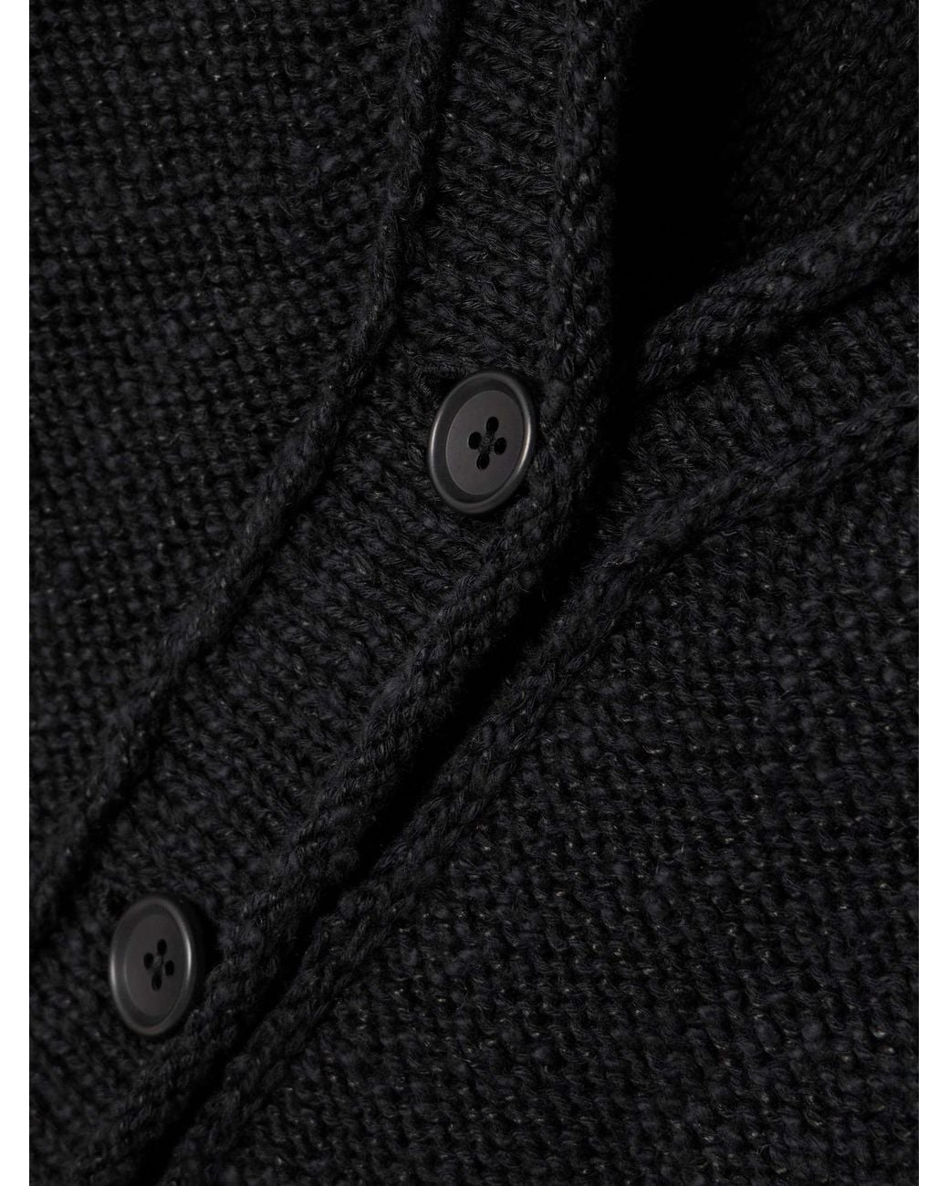 James Perse Black Cotton And Linen-Blend Cardigan