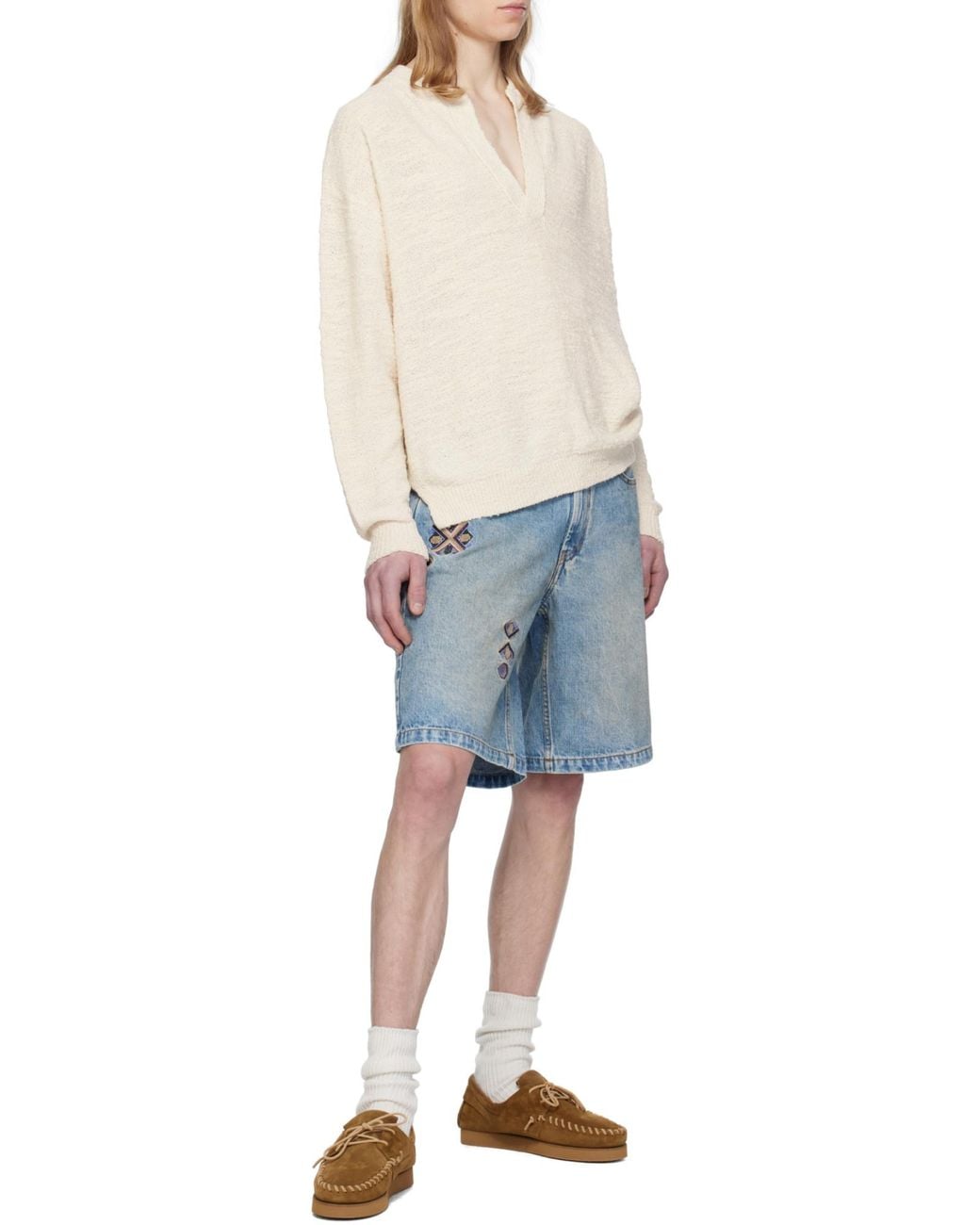 Isabel Marant White Arnold V-Neck Jumper for men