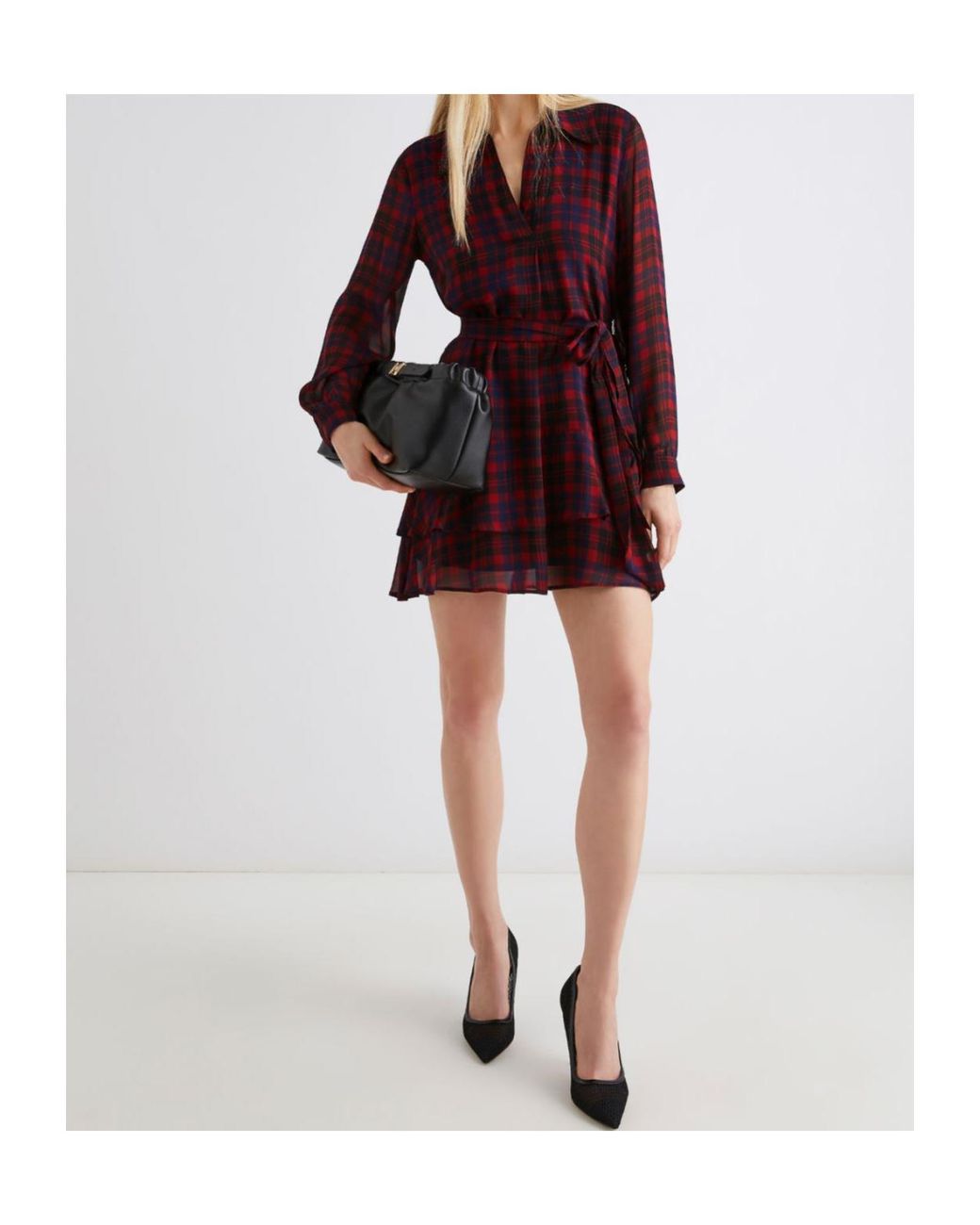 Marella Purple Georgette Flounce Dress