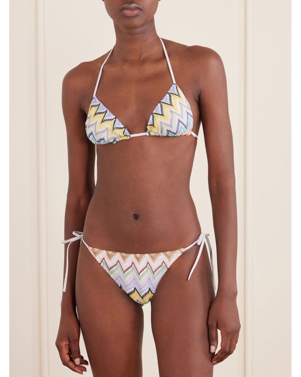 Missoni White Striped Knit Bikini