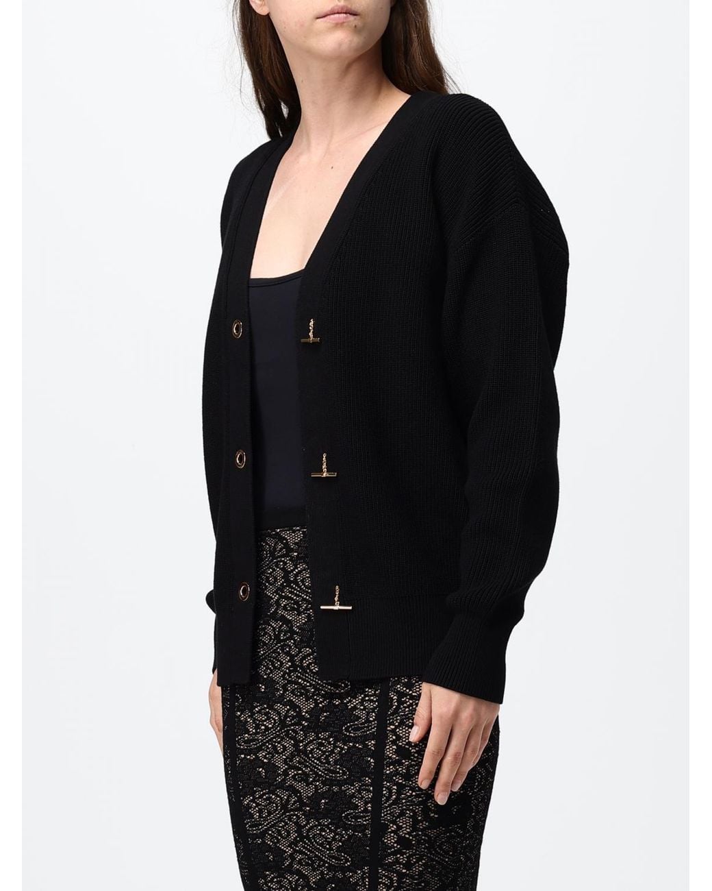 Elisabetta Franchi Blue V-Neck Knitted Cardigan
