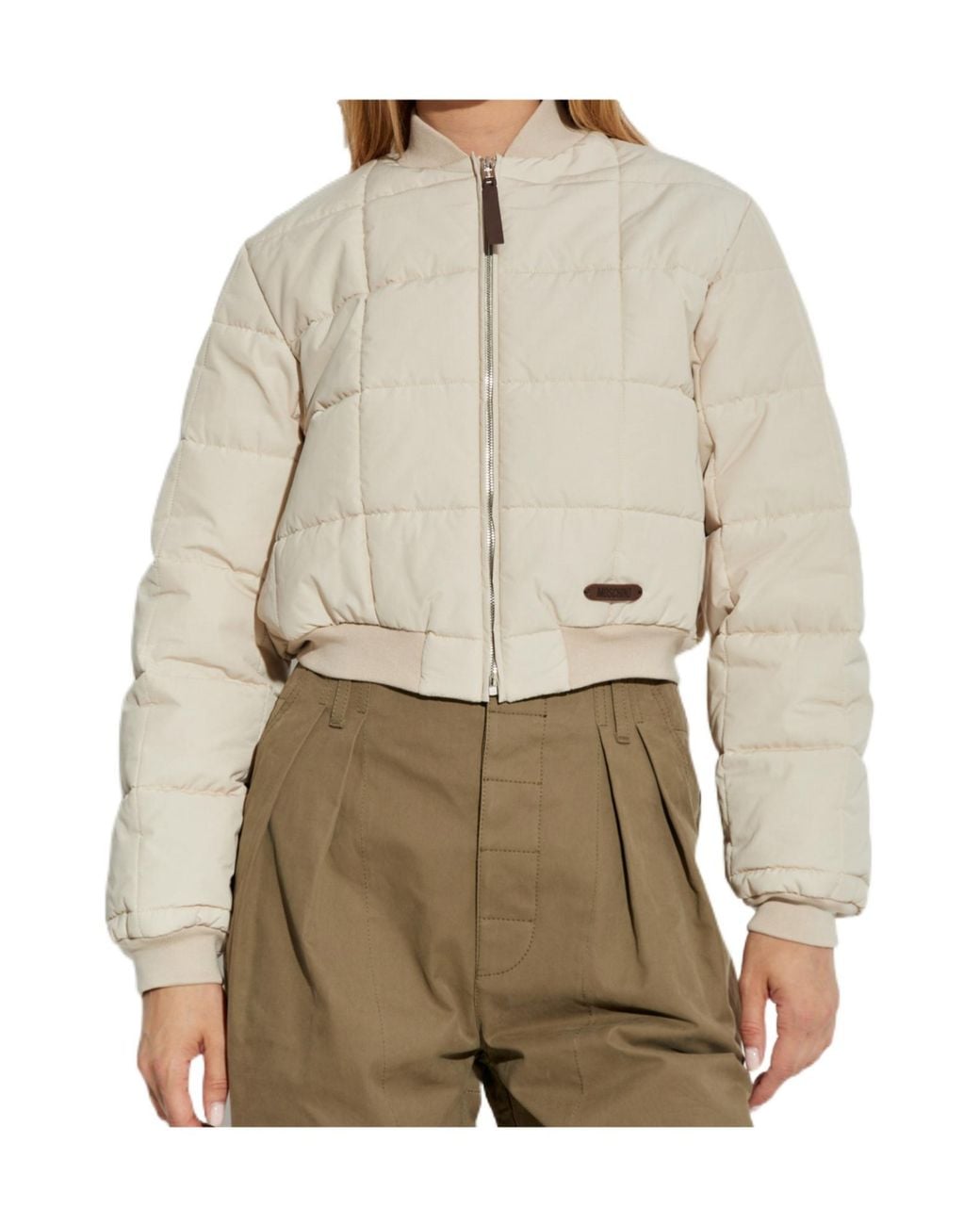 Moschino Natural Quilted Bomber Jacket
