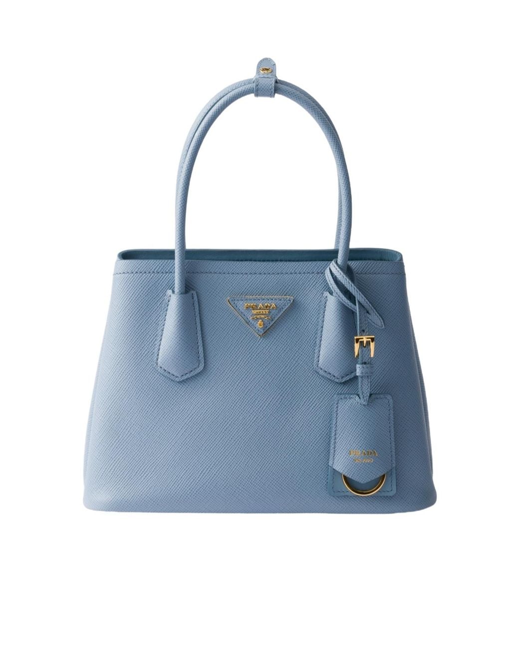 Prada Blue Double Small Saffiano Leather Bag