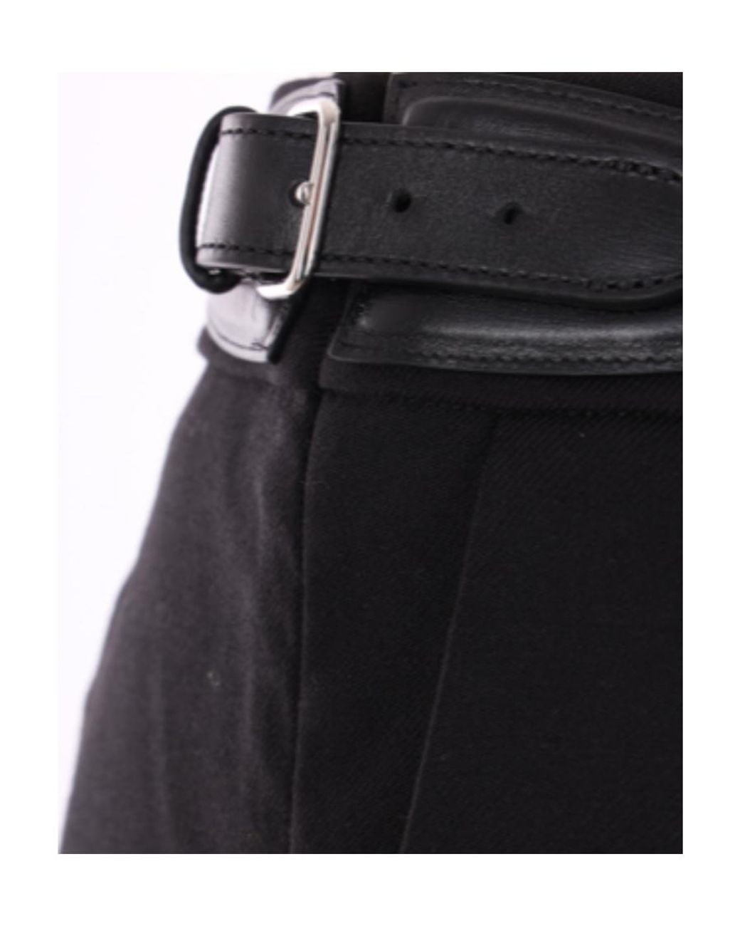 Alaïa Black Buckle Stretch Casual Pants