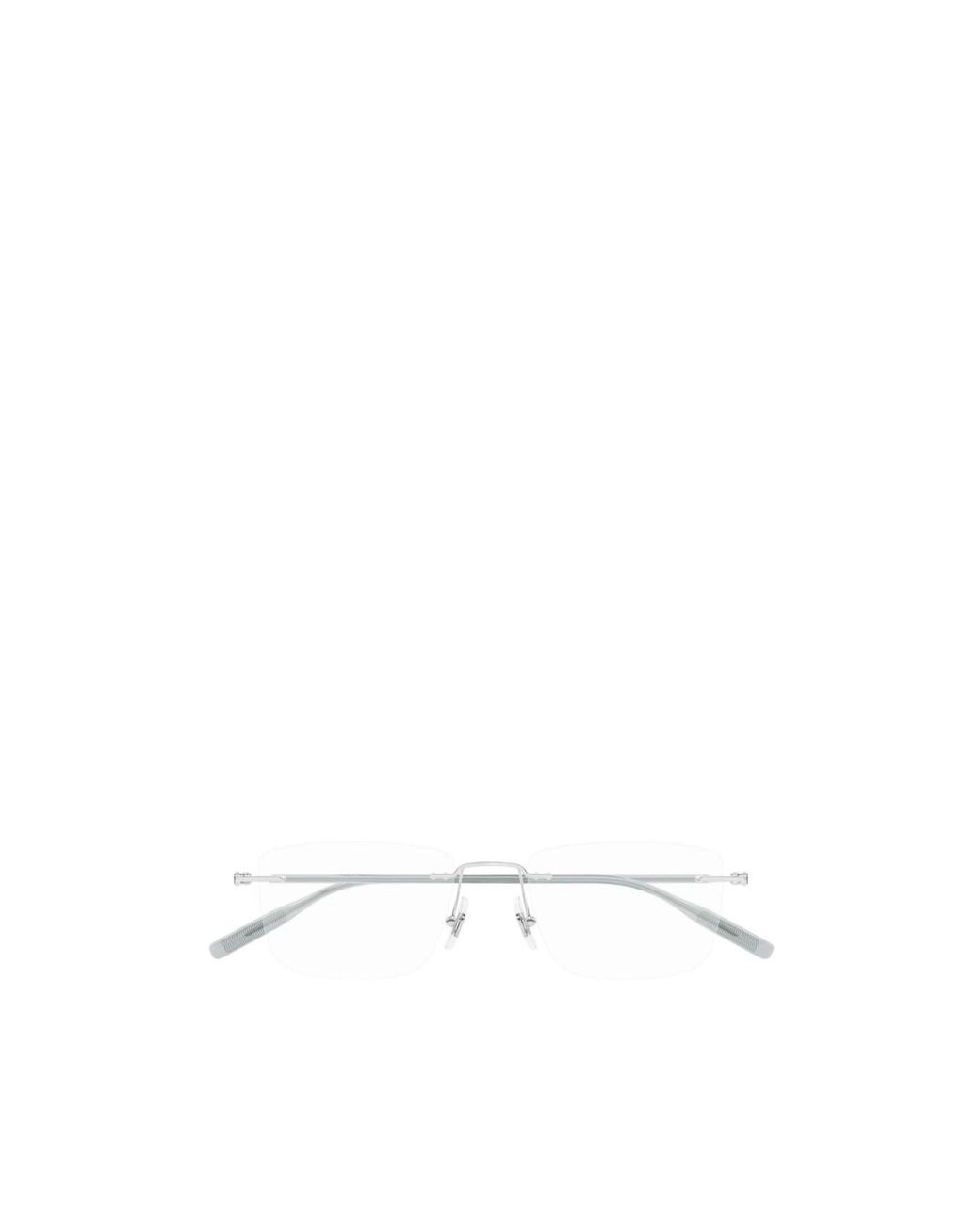 Montblanc White Eyewear Rectangle Frameless Glasses for men