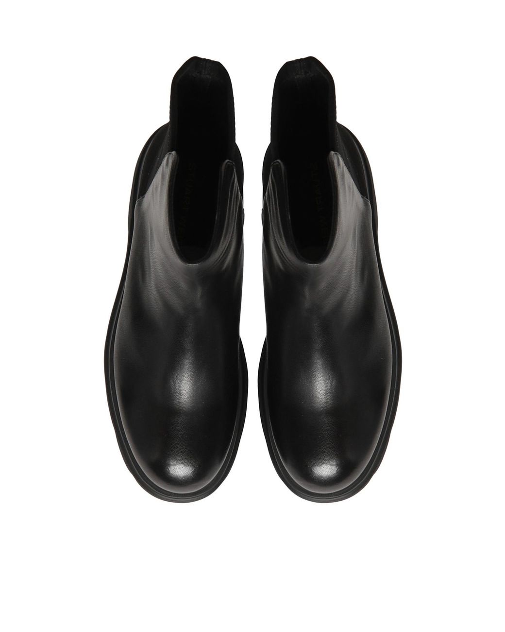 Stuart Weitzman Black Round Toe Ankle Boots