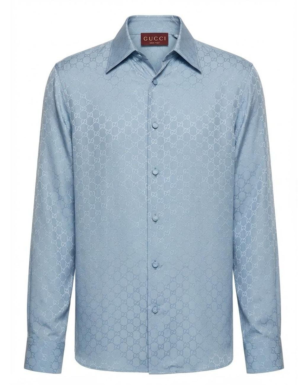 Gucci Gg Jacquard Shirt in Blue for Men | Lyst
