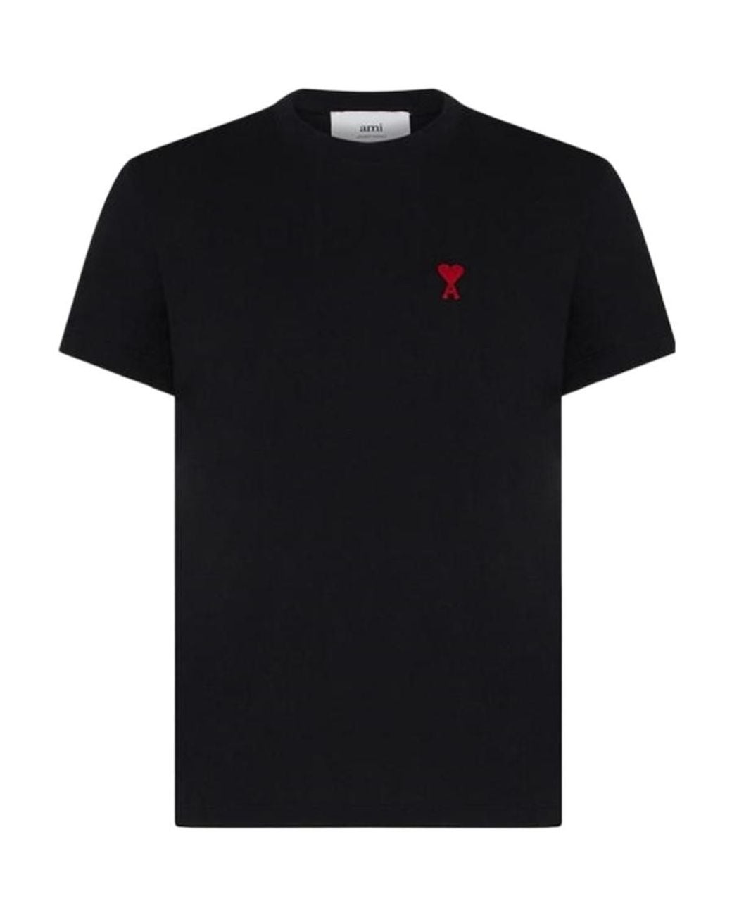 AMI Black Logo Short-Sleeved T-Shirt for men
