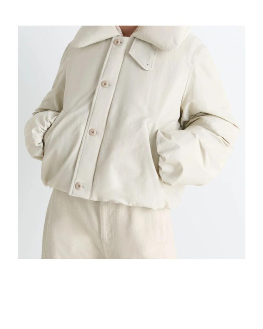 Lemaire Natural Elasticated Cuff Puffer Jacket