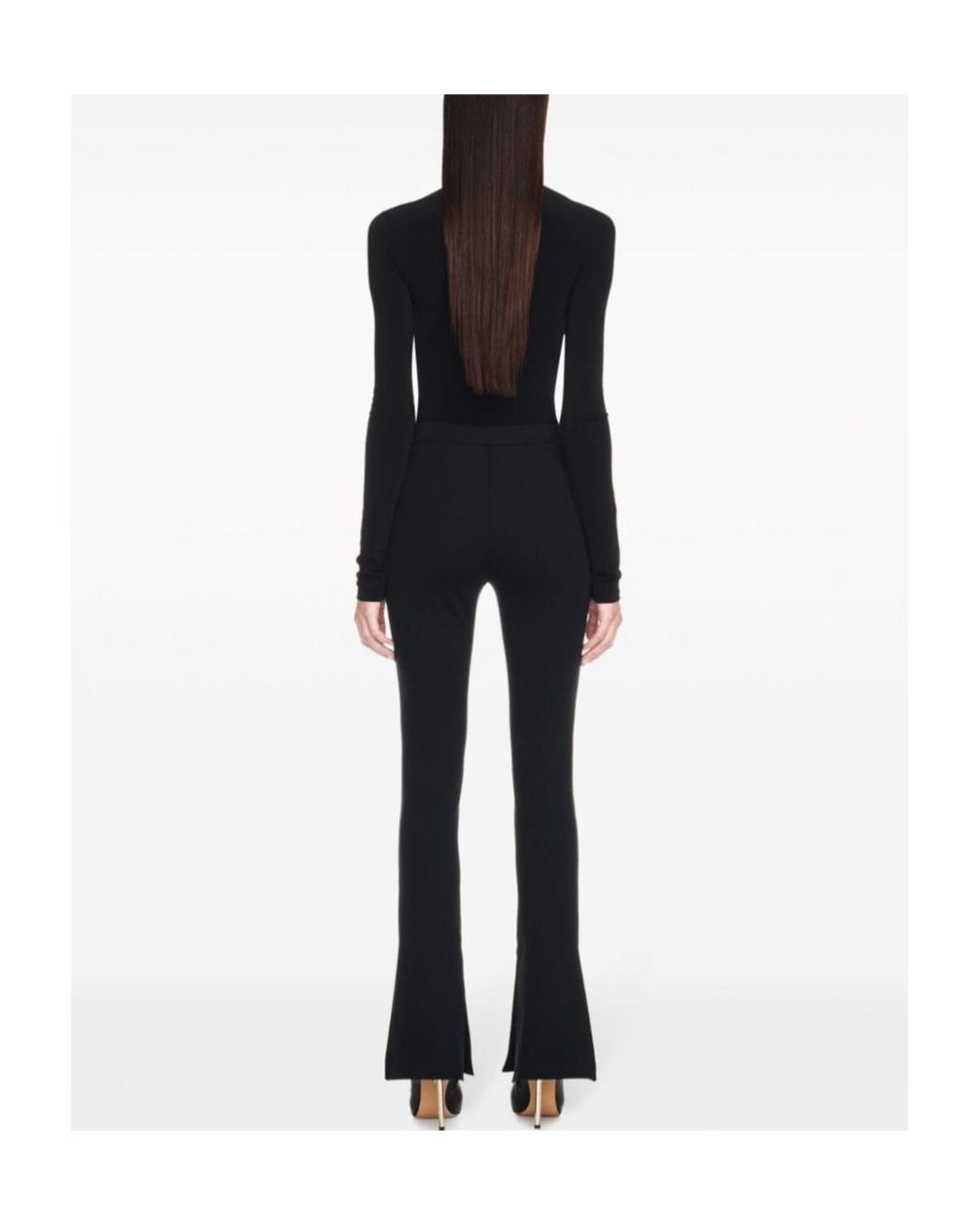 Off-White c/o Virgil Abloh Black Logo Printed Flared Leggings