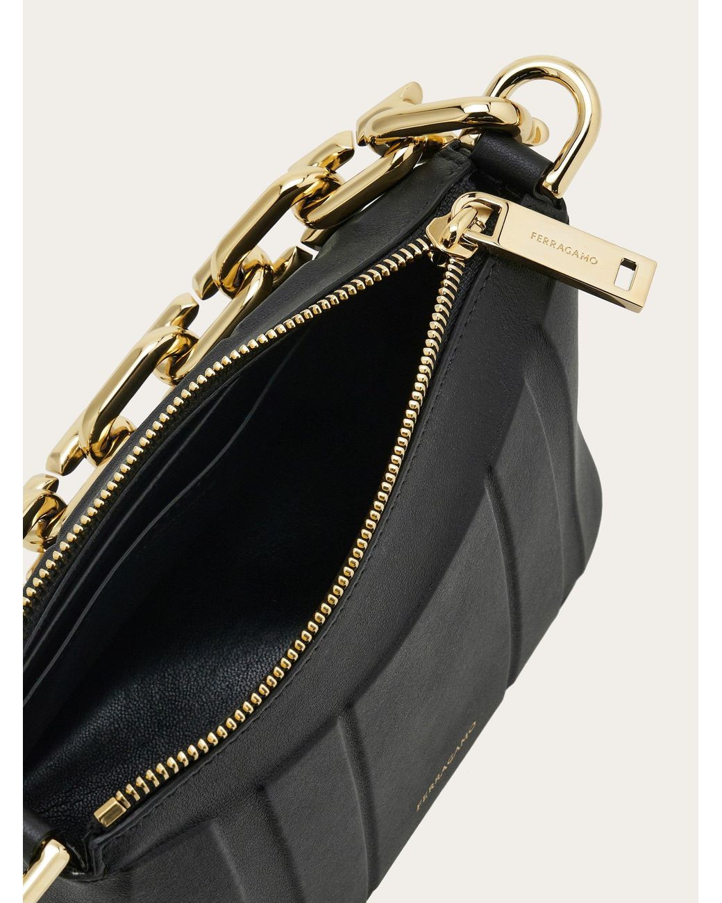 Ferragamo Black Logo Handbag