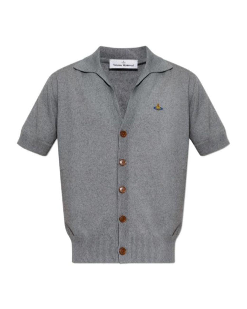Vivienne Westwood Gray Short-Sleeve Button Cardigan for men