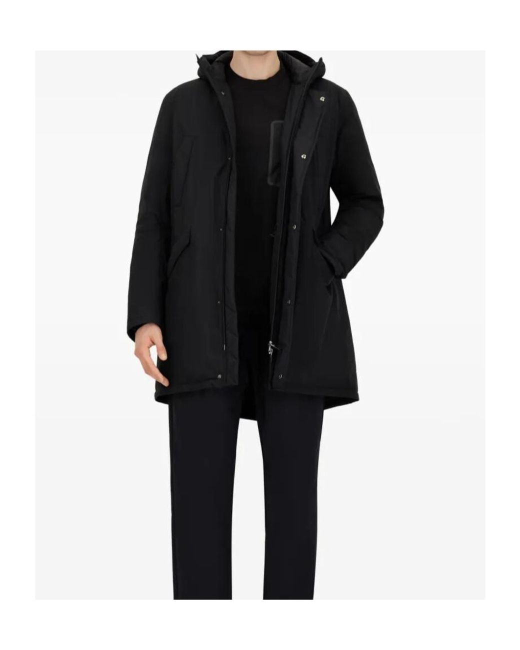 Herno Blue Hooded Long Parka for men