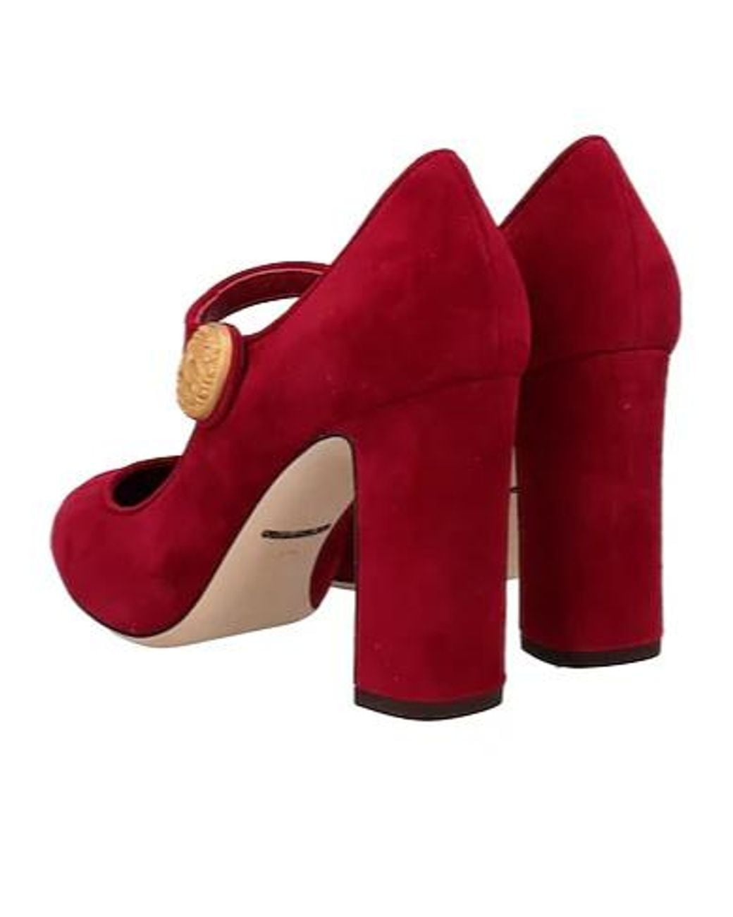 Dolce & Gabbana Red Roundtoe Mary Jane Flats