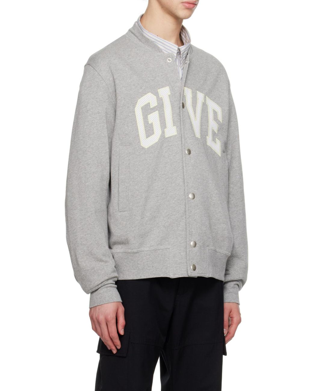 Givenchy Gray Jersey Varsity Bomber Jacket for men