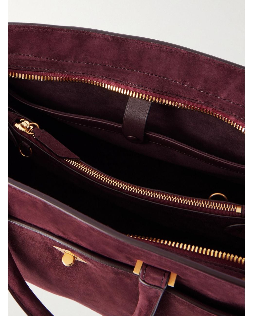 Metier Red Private Eye Medium Suede Tote