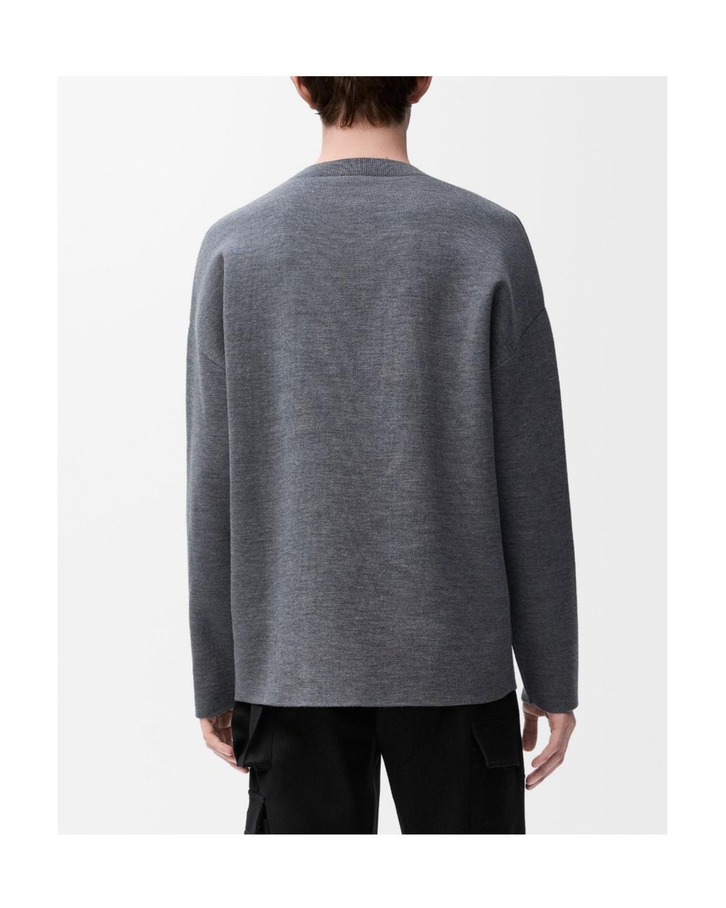 Loewe Gray Logo Detailed Crewneck Jumper for men