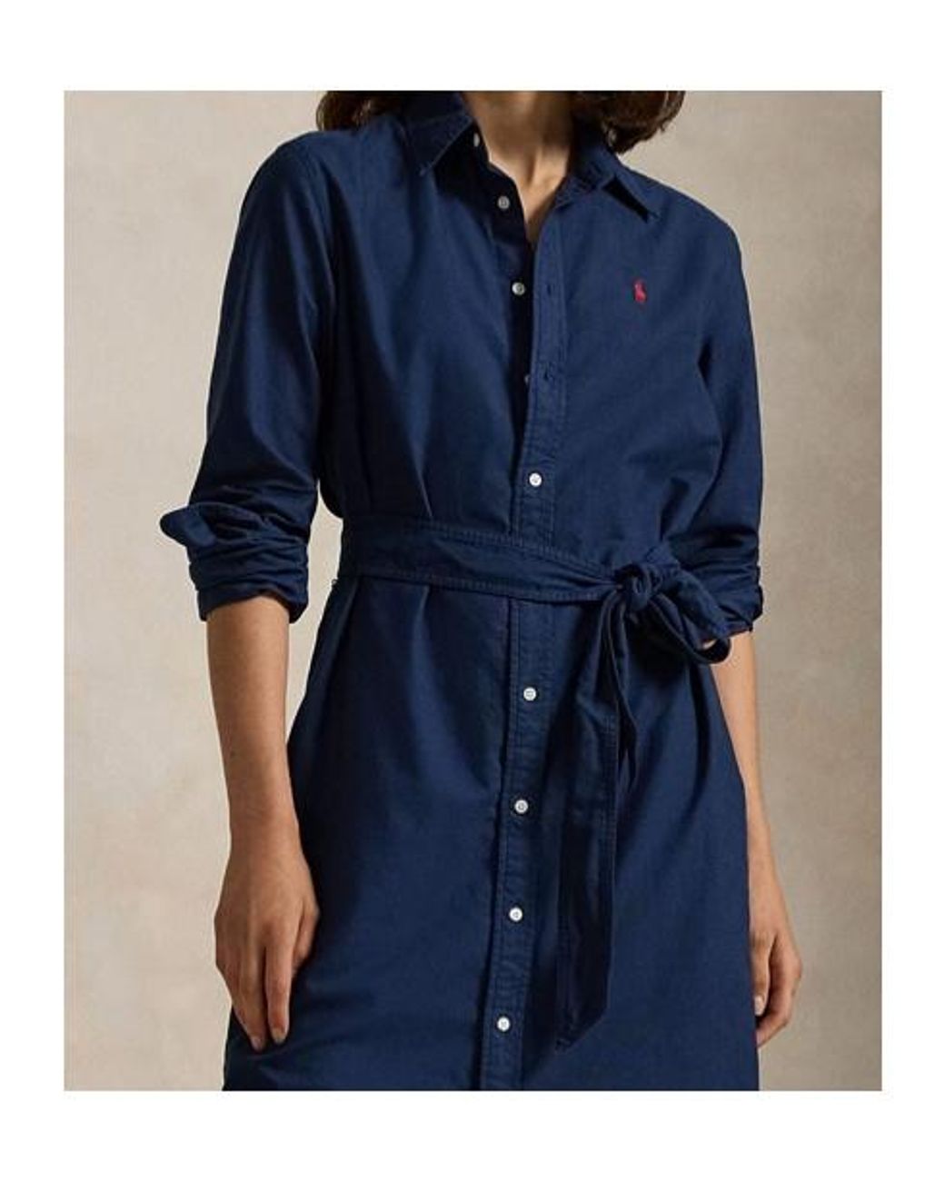 Polo Ralph Lauren Blue Pony Embroidered Midi Dress