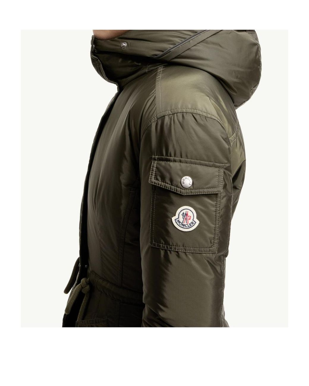 Moncler Green Moustique Fur-Trim Down Jacket