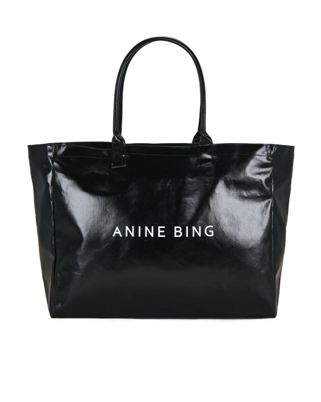 Anine Bing Black Leo Coated Canvas Tote