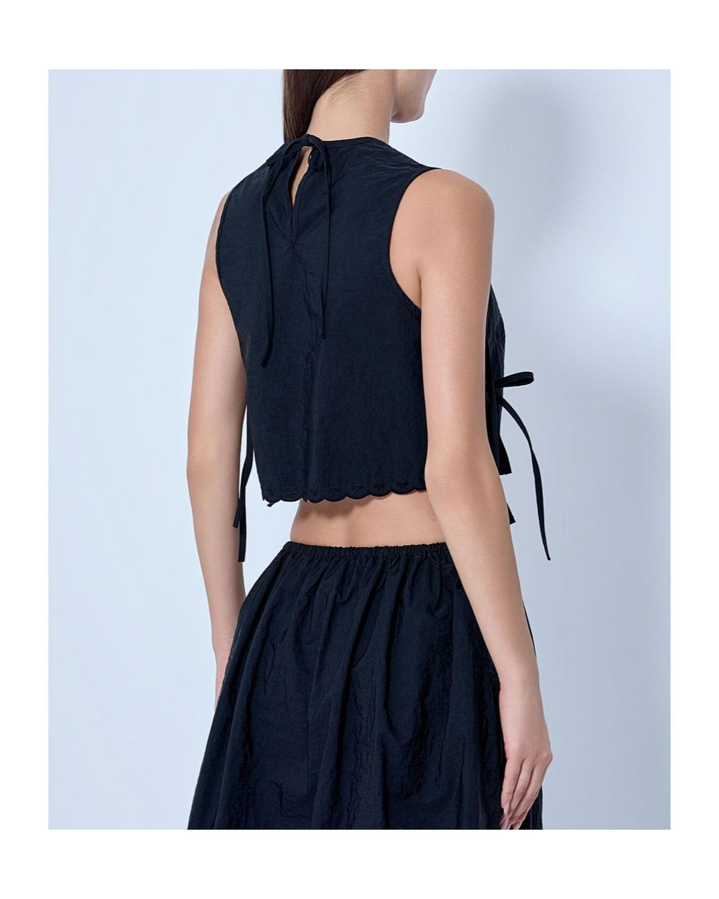 CECILIE BAHNSEN Blue Tie-Front Top