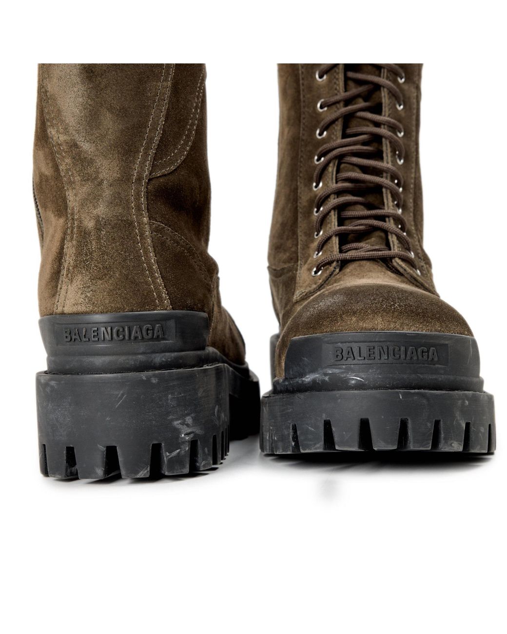 Balenciaga Brown Lace-Up High Boots for men