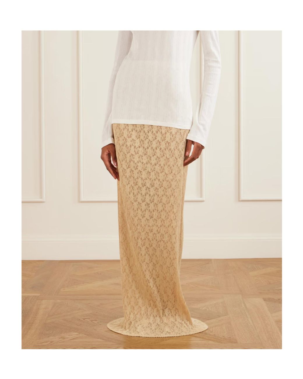 The Row Natural Elastic Waist Midi Skirt