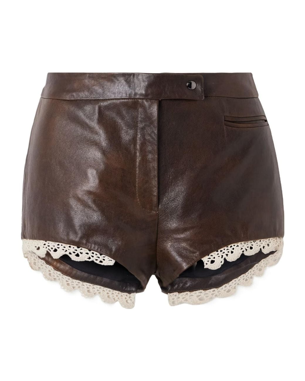 Magda Butrym Gray Lace-Trimmed Shorts