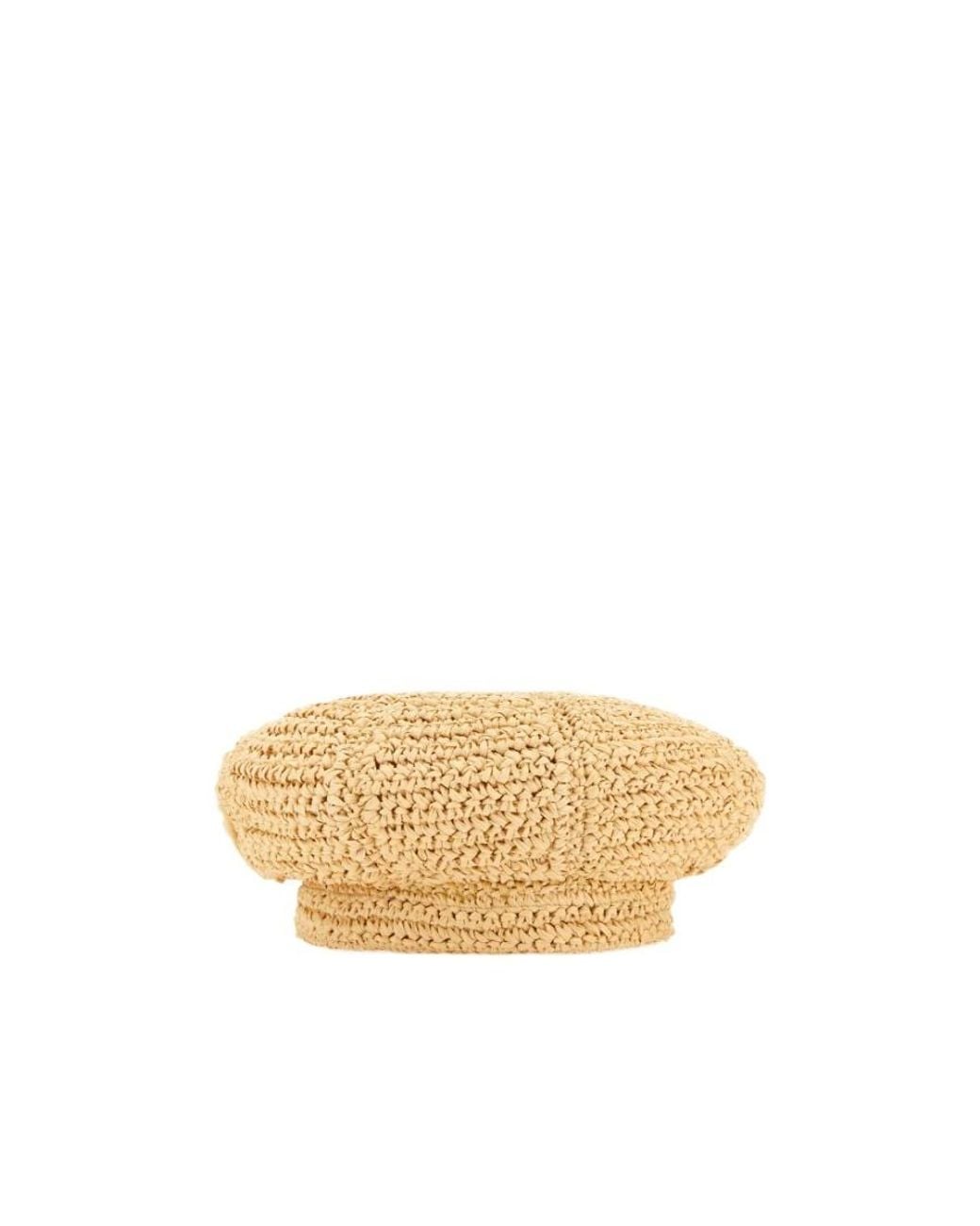 Prada Natural Woven Beret