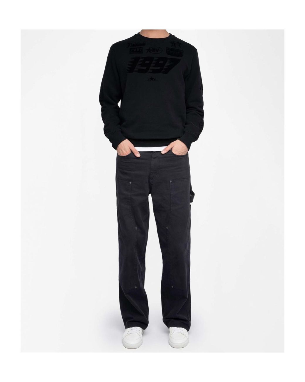 Zadig & Voltaire Blue Floc Graphic Sweatshirt for men