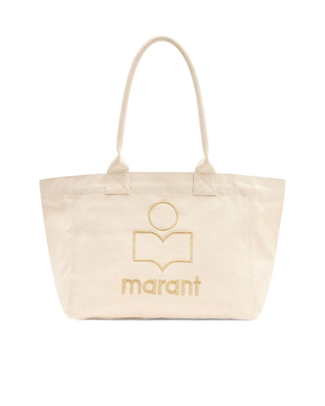 Isabel Marant Natural Logo-Embroidered Canvas Tote Bag