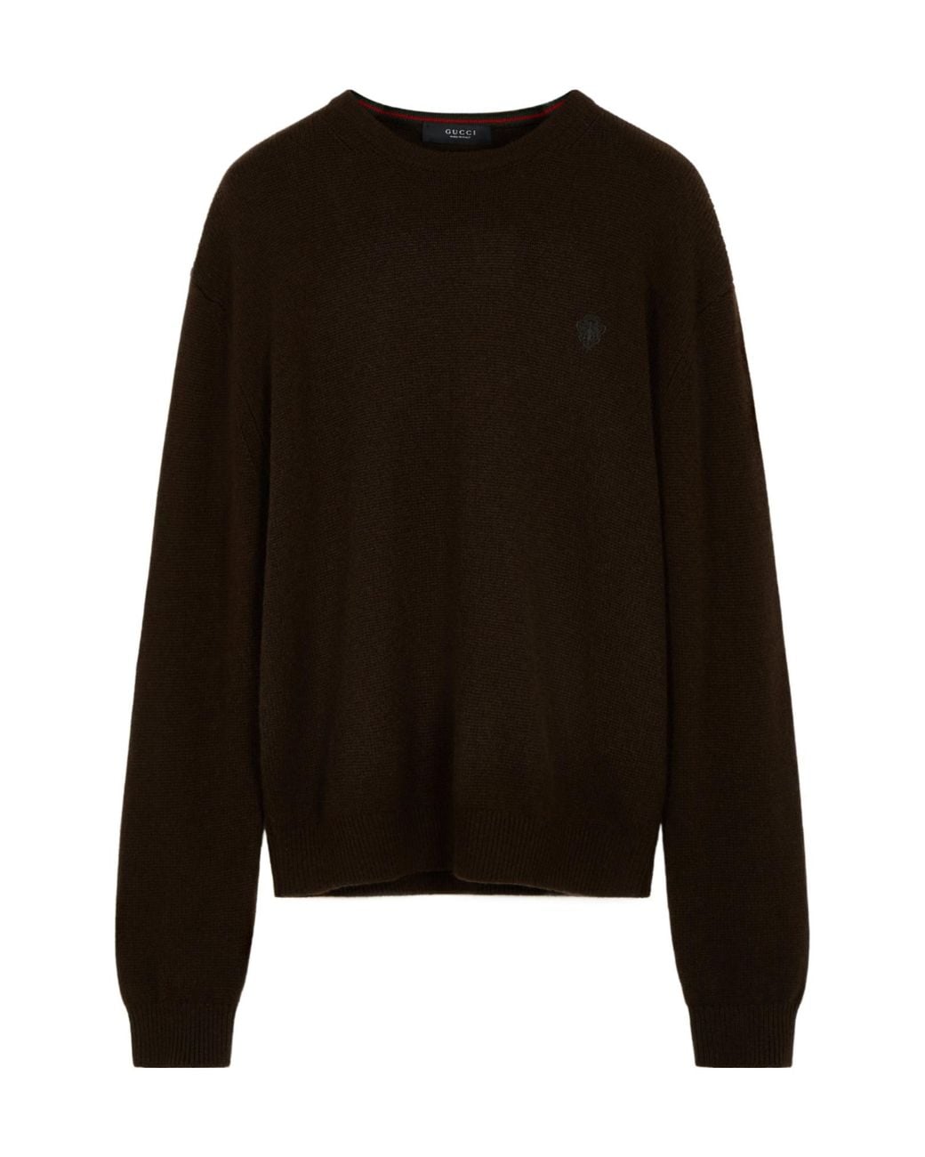 Gucci Black Knit Cashmere Sweater With Embroidery for men