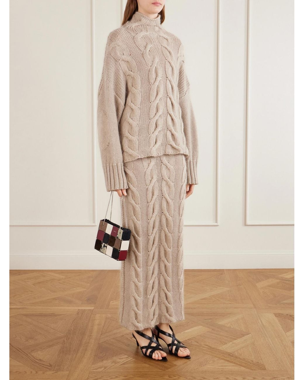 Khaite Natural Turtleneck Knit Sweater