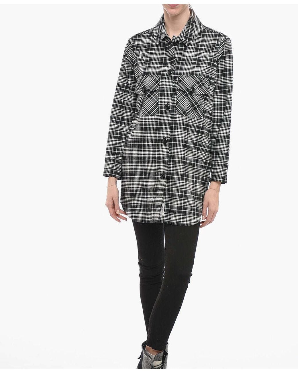 Woolrich Gray Alaskan Check Pattern Overshirt