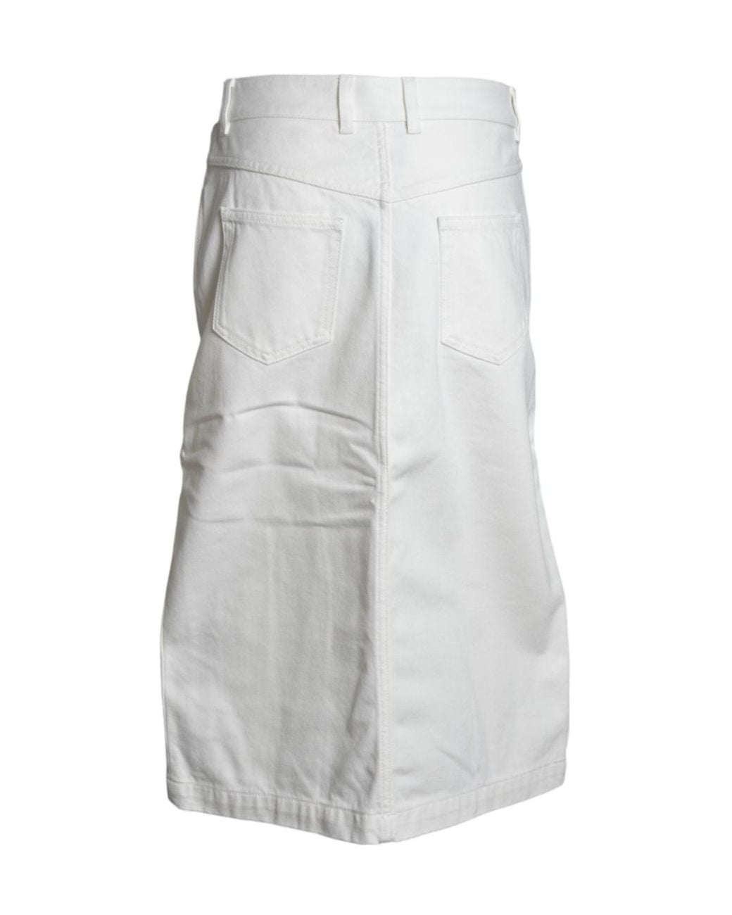 Rabanne White Rabanne Slit-Detailed Denim Skirt