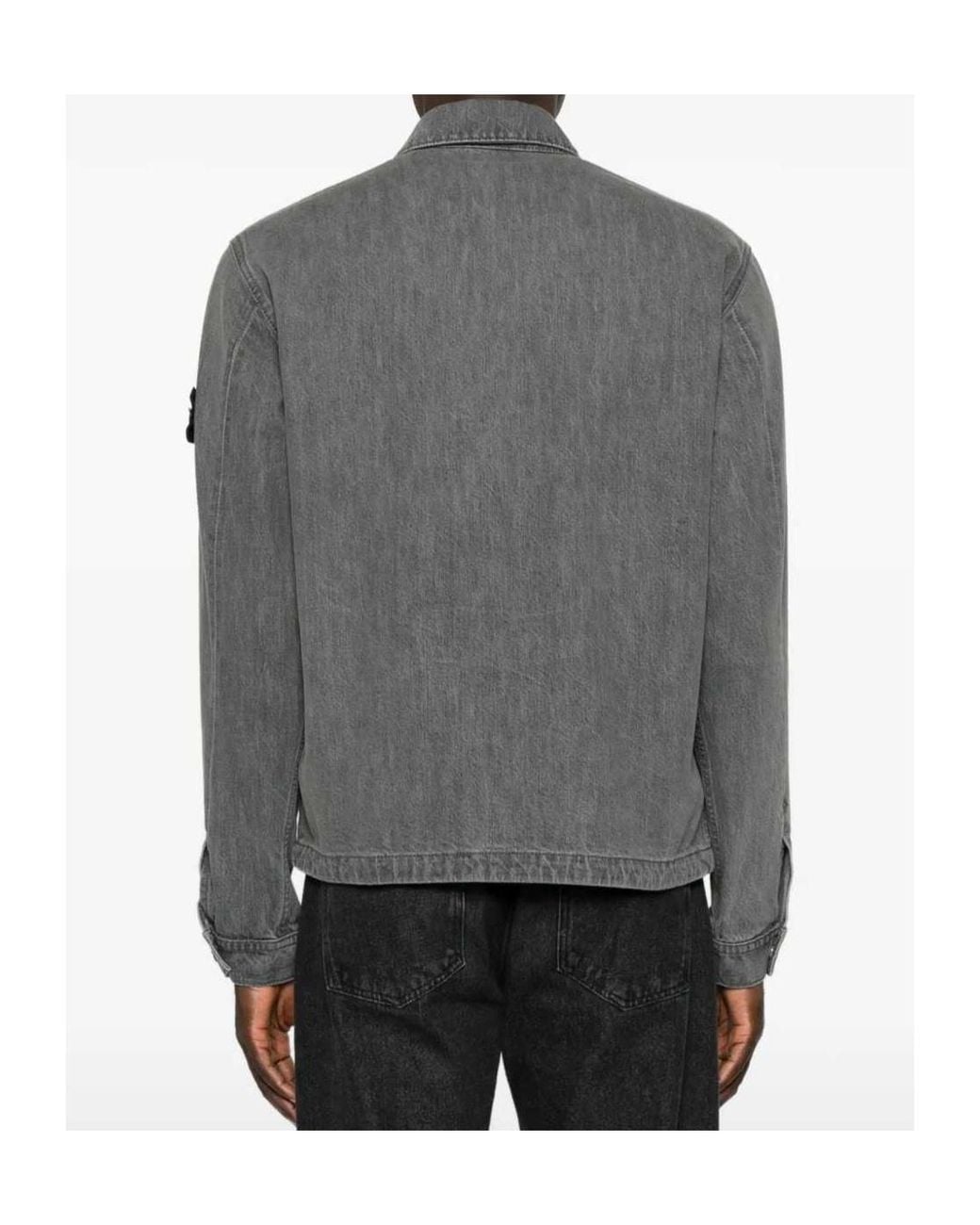 Stone Island Gray Long-Sleeve Casual Jacket for men