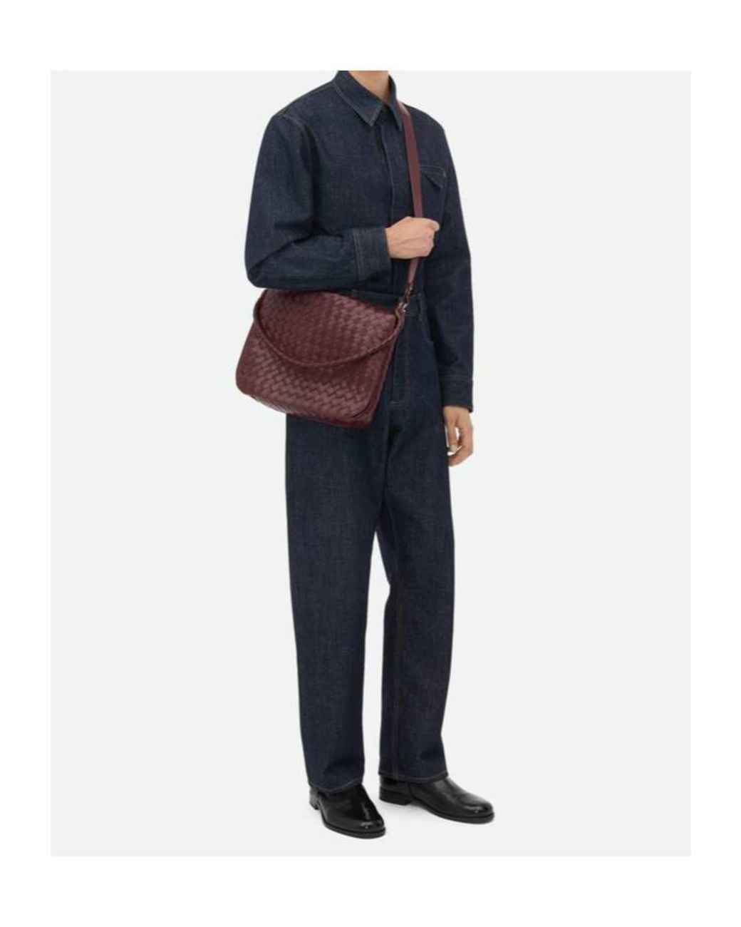 Bottega Veneta Purple Swing Messenger for men