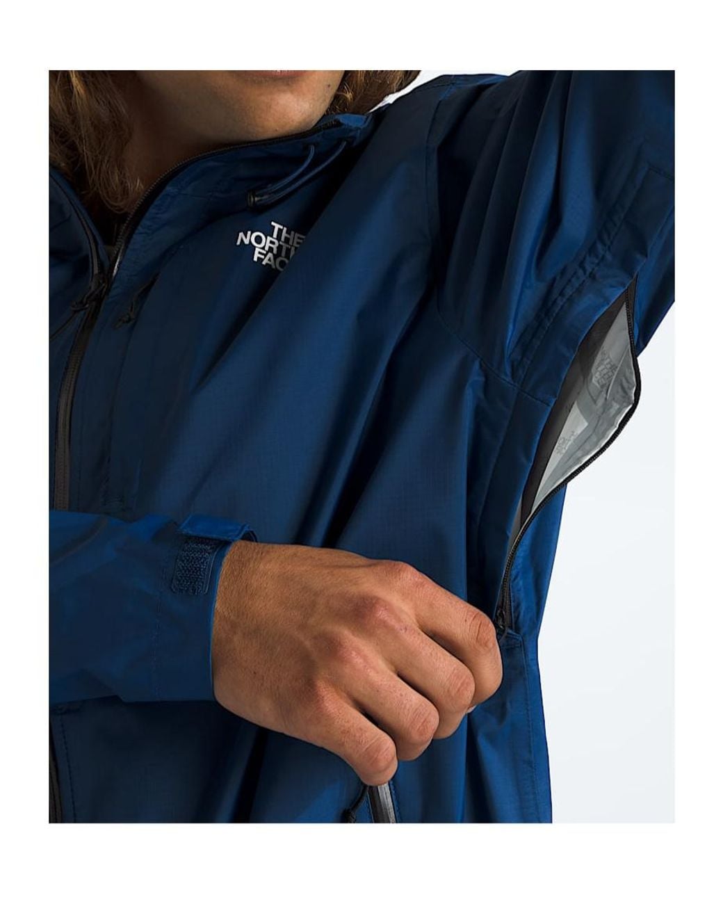 The North Face Blue Logo-Print Hooded Jacket for men