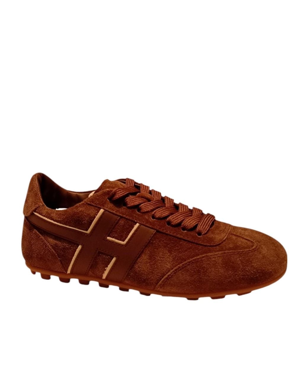 Hogan Brown Lace-Up Low-Top Sneakers