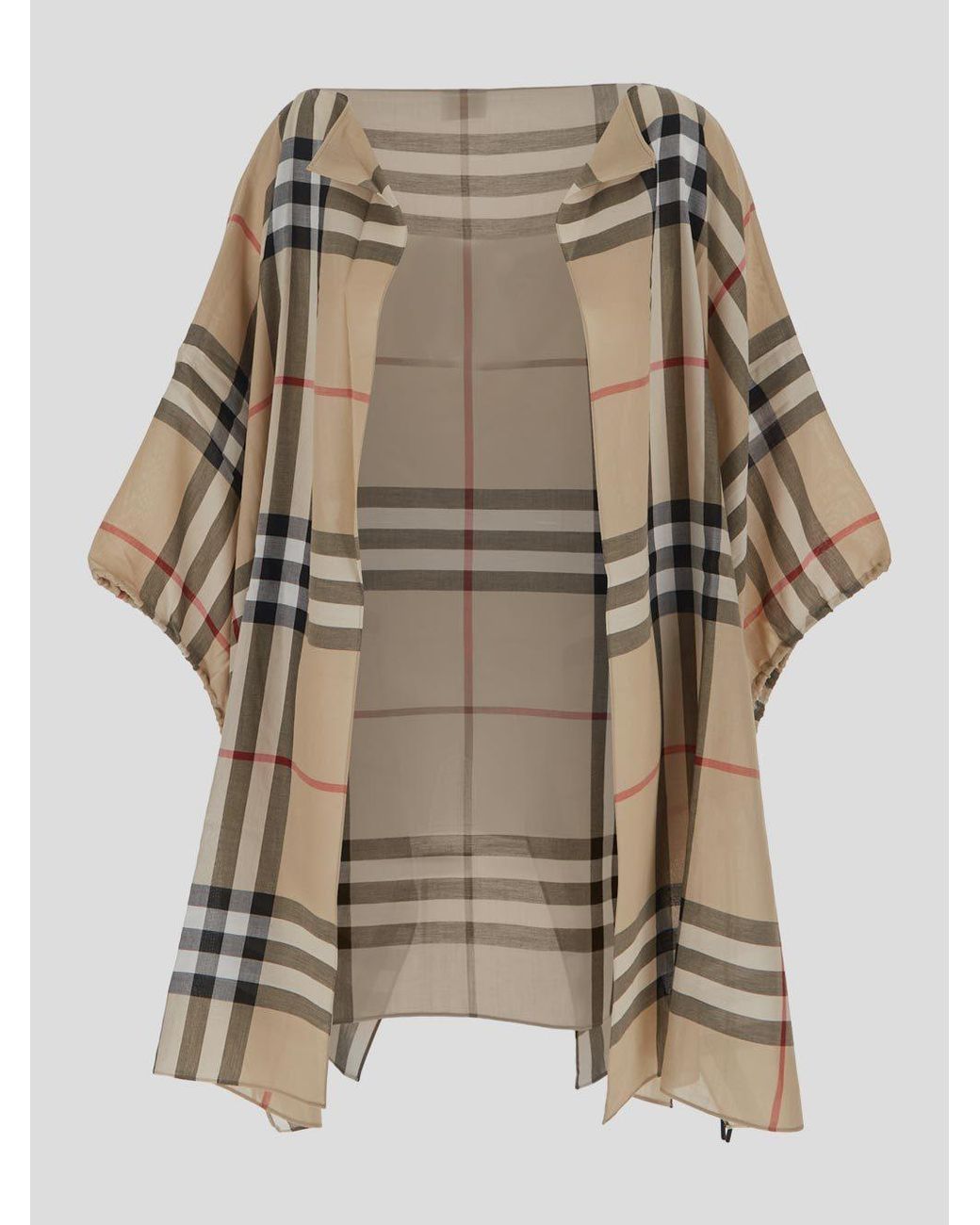 Burberry Natural Check-Pattern Cotton Cape