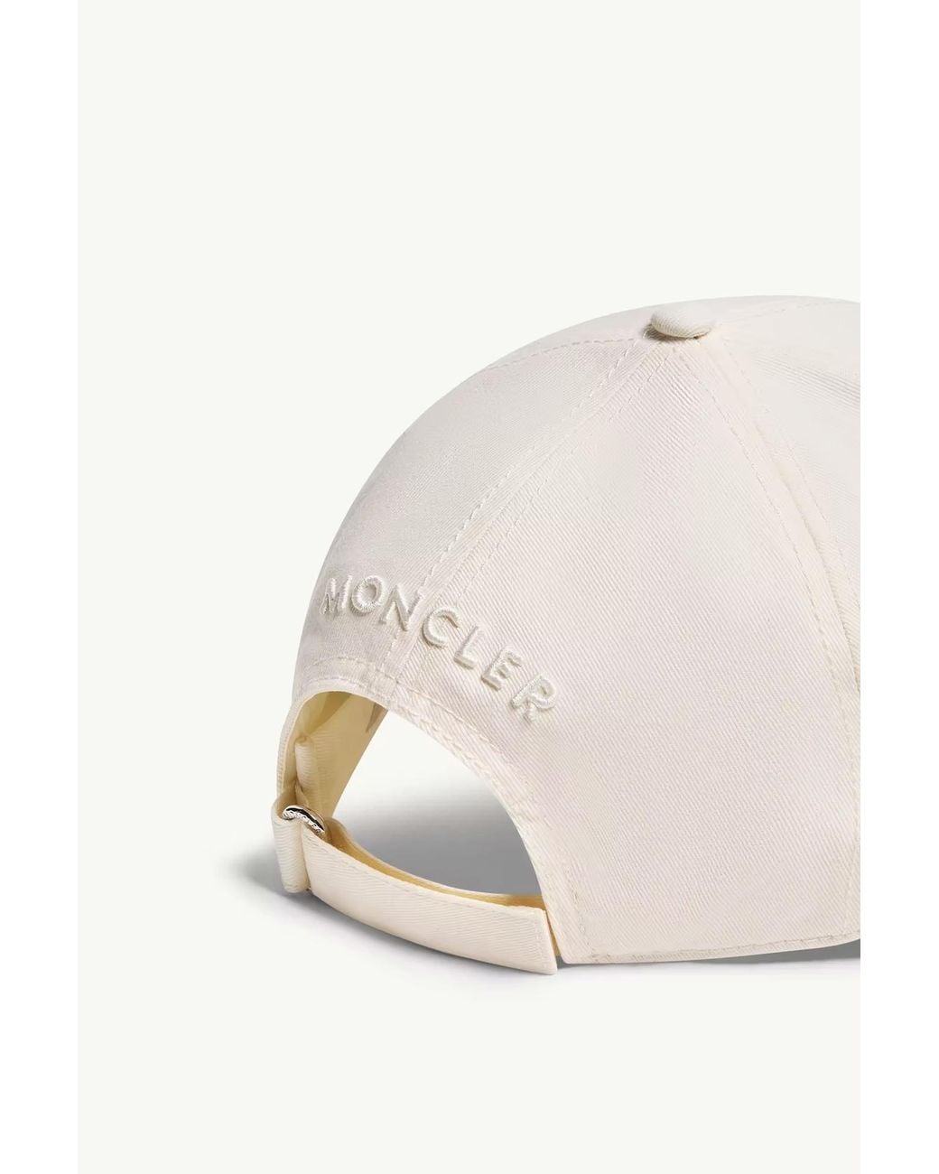 Moncler White Logo Detailed Baseball Cap for men